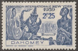 Dahomey, stamp,  Scott#110,  mint, hinged, Worlds fair, blue