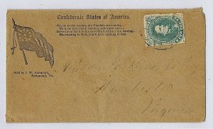 CSA 1 on illustrated cover 1861 Camp Longstreet enclosure PF cert