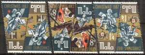 Malta 1967 Christmas set of 3 x 2 in Pairs MNH