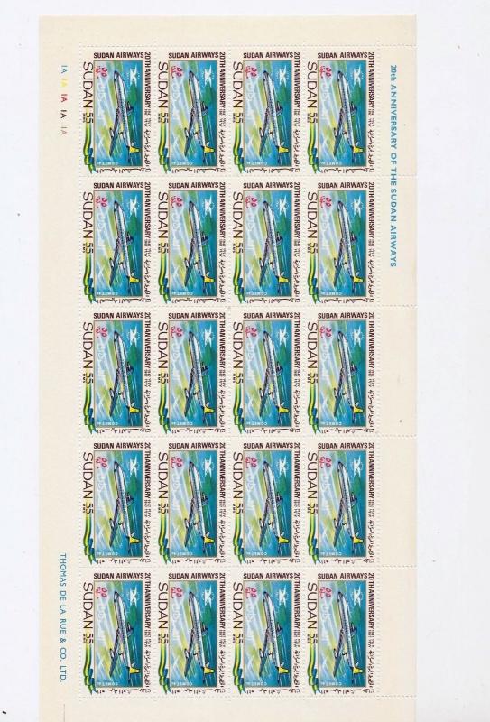 Africa South Sudan 1968 Airways Air Set in Sheets of 20 MNH(80 Stamps) (Ta 92