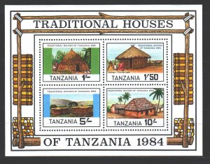 Tanzania. 1984. bl39. The traditional architecture of Tanzania. MNH.