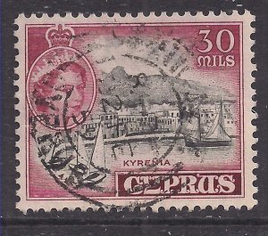 Cyprus 1955 - 60 QE2 30 Mils Kyrenia Used SG 180 ( G1333 )