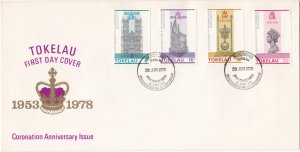 Tokelau #  61-64, Queen Elizabeth's Coronation 25th Anniv., First Day Cover