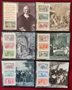 US Scott 2624-2629 Voyages of Columbus 6 Souvenir Sheets Mint NH