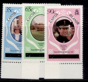 CAICOS ISLANDS QEII SG8B-10B, 1981 TYPE 3 set, NH MINT. Cat £90.