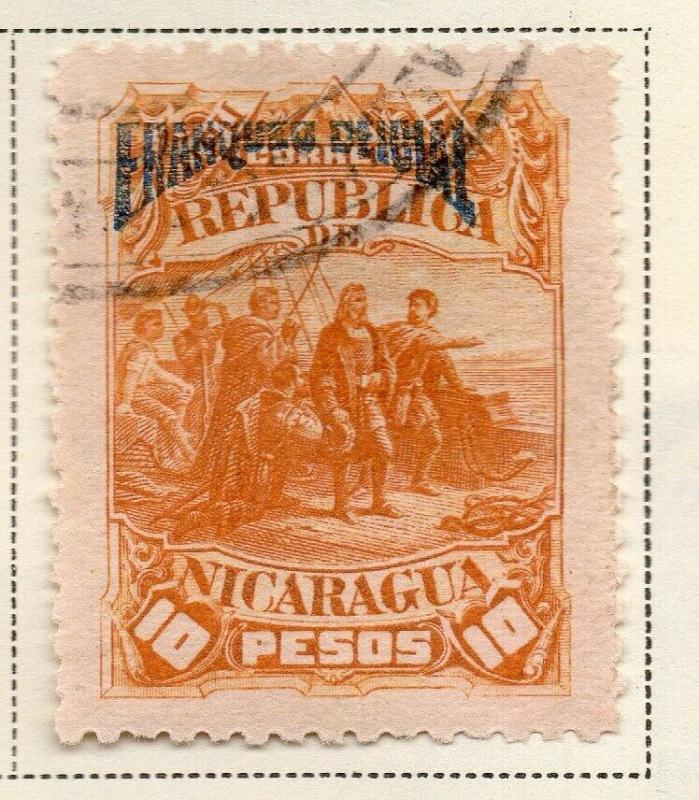 Nicaragua 1892 Early Issue Fine Used 10P. Official Optd 323715