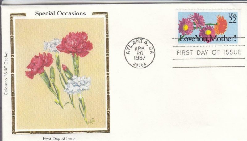 1987, Special Occasions-Love You, Mother, Colorano Silk, FDC (E7484)