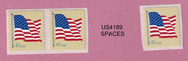 Triple 41c Flag Den SA Spaces US 4189 MNH F-VF Single & Pair