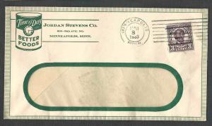 1933 COVER MINNEAPOLIS MN JORDAN STEVENS SELLS CANNED PEACHES, COFFEE SEE INFO