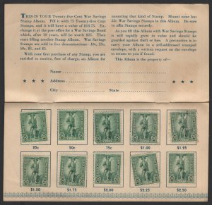 United States USED WAR SAVING BONDS ALBUM WITH STAMPS VF - BARNEYS