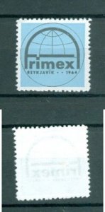 Iceland.  1964  Poster Stamp, MNG. Frimex 1964 Stamp Exhibition Reykjavik. 