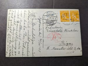 1931 Finland RPPC Postcard Cover Helsinki to Riga Latvia