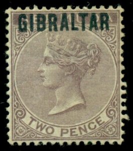 GIBRALTAR #3, 2p violet brown, og, hinged, VF, Scott $155.00