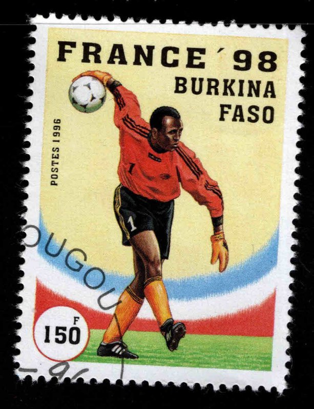 Burkina Faso Upper Volta Scott 1075 Used CTO World Cup Soccer 98 stamp