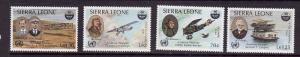 Sierra Leone-Sc#680-3-unused NH set-Planes-Aviation-Lindbergh-1985-