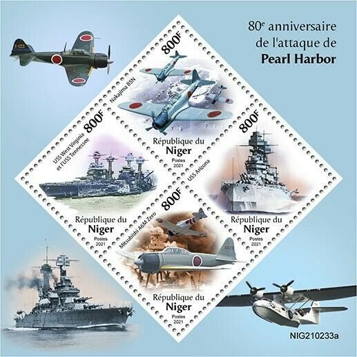 2021/06- NIGER -  PEARL HARBOR          4V    MNH ** 