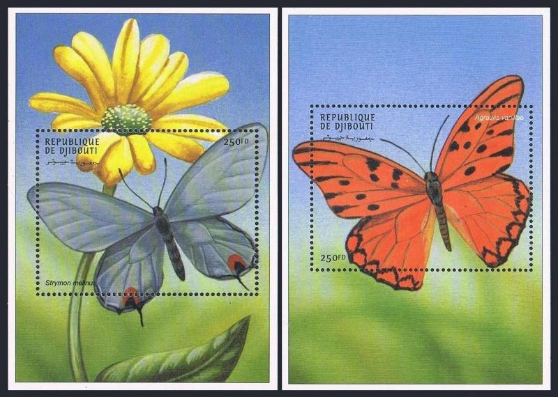 Djibouti 797 af, 798-799 sheets,MNH. Butterflies 2000.