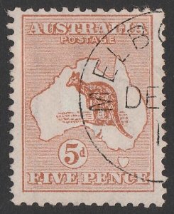 AUSTRALIA 1913 Kangaroo 5d. CTO. SG 8(var). ACSC 16wb cat $100.