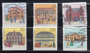 Germany 1991 Sc#B714-719  Welfare: Postal Buildings Used