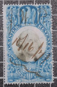 Scott R124 $2.50 Revenue Stamp Used Nice Stamp SCV $60.00