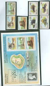 Nauru #214-216a/317-320  Single (Complete Set) (Cars) (Stamps On Stamps)