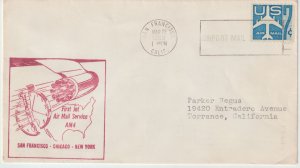 First Jet Airmail Flight Cover AM4 San Francisco-Chicago-New York March 22, 1959