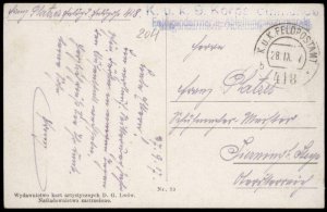 Austria WWI Feldpost Feldgendarmerie Field Police Cover Portrait PC FPN 4 G69746