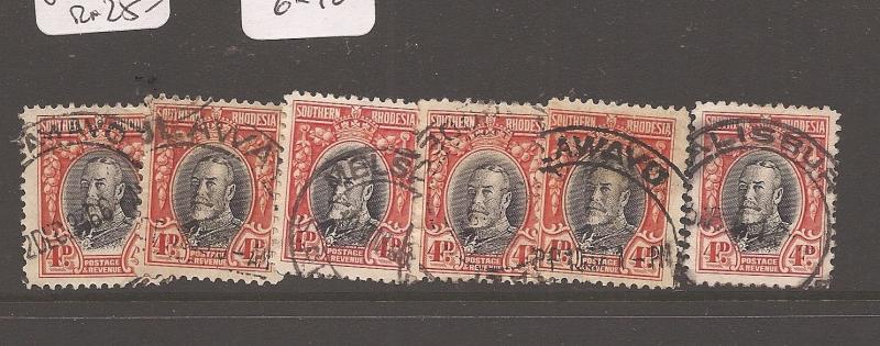 Southern Rhodesia 1931 4d x 6 cancels VFU (6cao)