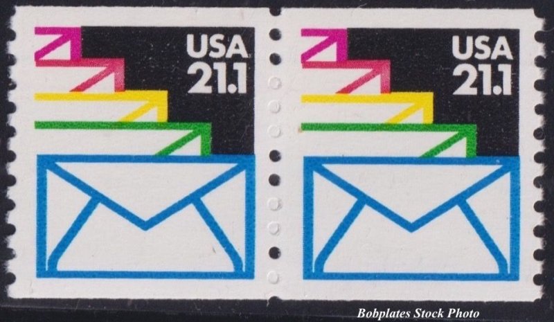 BOBPLATES #2150 Sealed Envelope Coil Pair F-VF MNH SCV=$.8