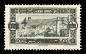 Lebanon #71var (YT 83d) Cat€75, 1927 4p on .25p black, missing part of the ...