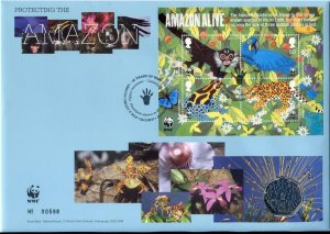 Royal Mint WWF 2011 Protecting The Amazon 50p Coin & 4 Stamps