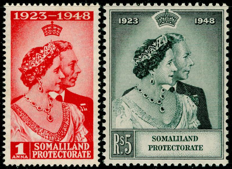 SOMALILAND PROTECTORATE SG119-120, COMPLETE SET, NH MINT. RSW.