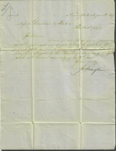 US Sc#25 NY CDS Merchants Stamp Aug 22 1857-Contents