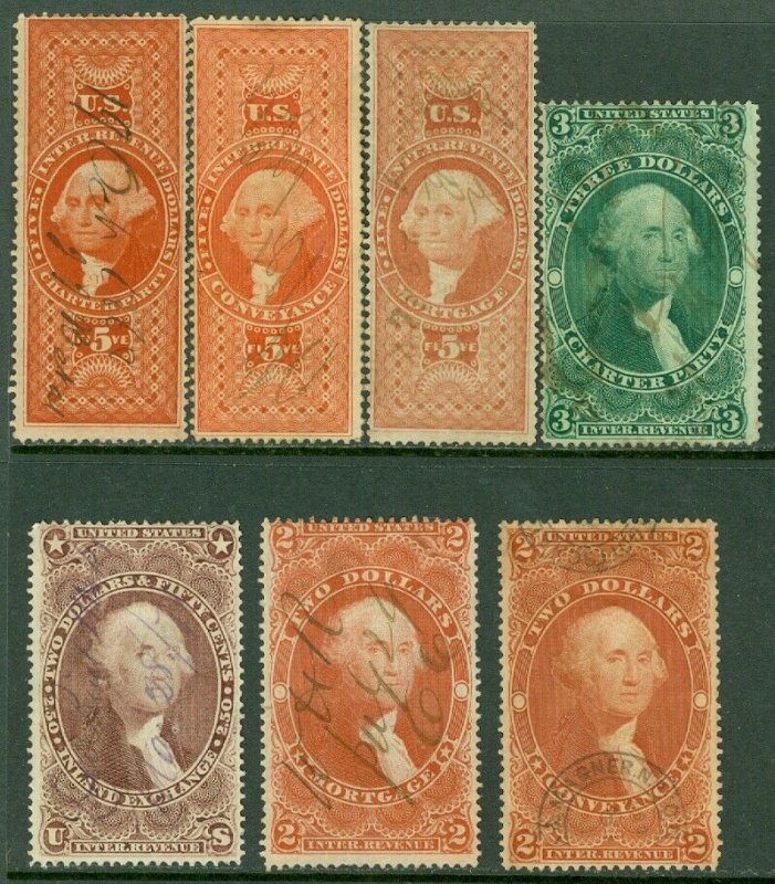 EDW1949SELL : USA 1862-71 Scott #R81-82c, R84-85c, R88-89c, R91c Used. Cat $90.