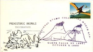 #2423 Pterandon Dinosaurs – Glens Falls Cancel - Pohl Cachet – Aps