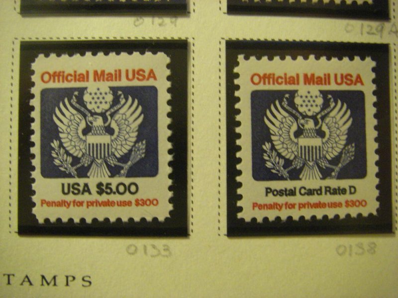 Scott O127 - O141, Modern Official Eagle set, MNH Beauties