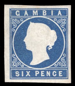 MOMEN: GAMBIA SG #8 1874 CROWN CC IMPERF MINT OG H £350 LOT #65015