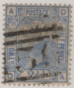 Scott 68 SG 142 Plate 20  2 1/2d Blue O-A