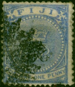 Fiji 1877 1d Blue SG31 Laid Paper Good Used