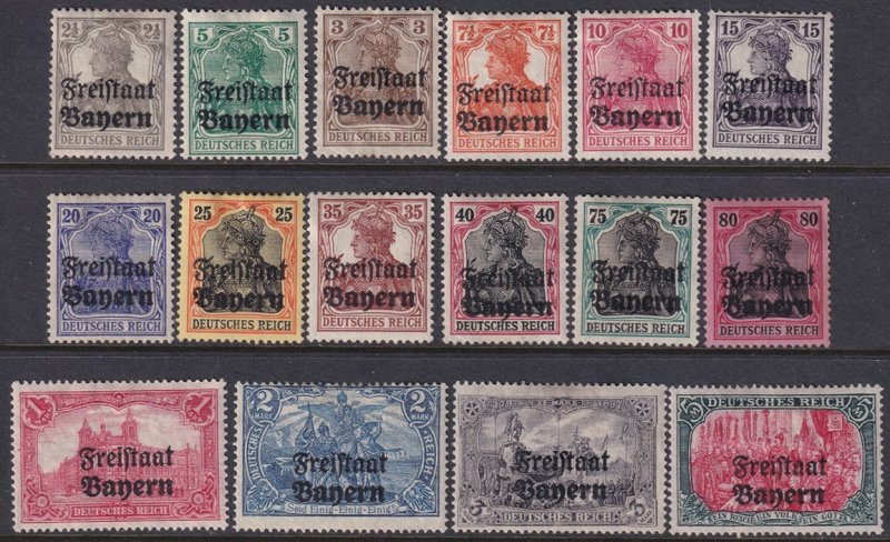 Bavaria 1919 Sc 176-91 set MH*