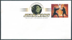 4143d US 41c Star Wars: Anakin and Obi-Wan SA, FDC colored postmark