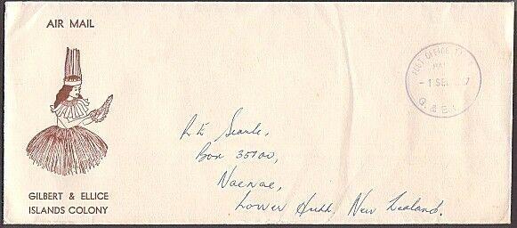 GILBERT & ELLICE IS 1967 Official cover - POST OFFICE TARAWA PAID cds......37332