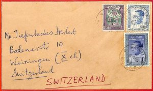 aa2321 - CEYLON - POSTAL HISTORY - COVER from MATARA to SWITZERLAND 1963