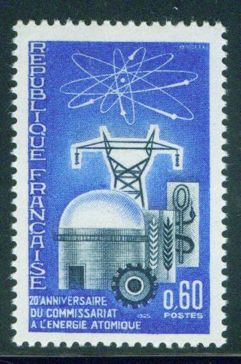 France Scott 1135 MNH** 1965 Atomic Reactor stamp