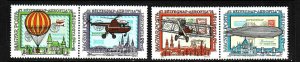 Hungary-Sc#CB33a,35a-unused NH airmail set-Planes-Helicopter-1974-