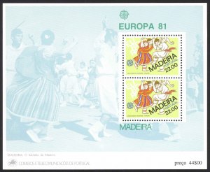 Portugal Madeira Sc# 74a MNH Souvenir Sheet 1981 Europa