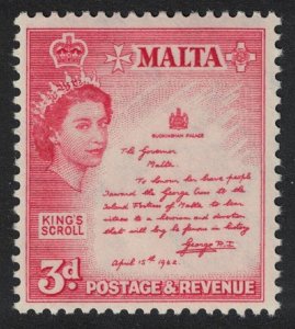 Malta The King's Scroll 3d 1956 MH SG#272