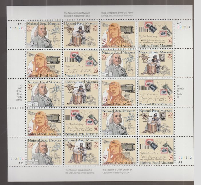 U.S. Scott #2779-2782 National Postal Museum Stamps - Mint NH Sheet