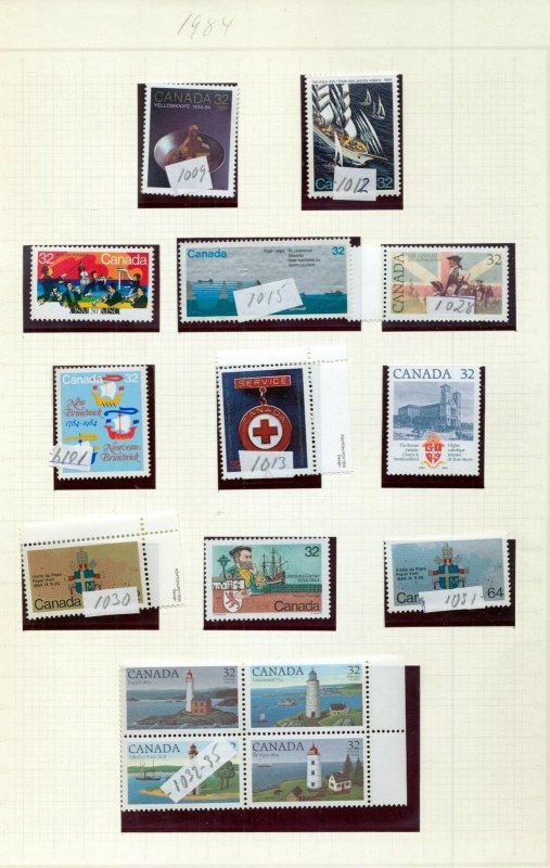 Canada 1980s M&U Incl.Trains Art Postage Face (Apx 100+Stamps) H00367