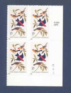 PKStamps - US - 3650 - John James Audubon  - Plate Block of 4